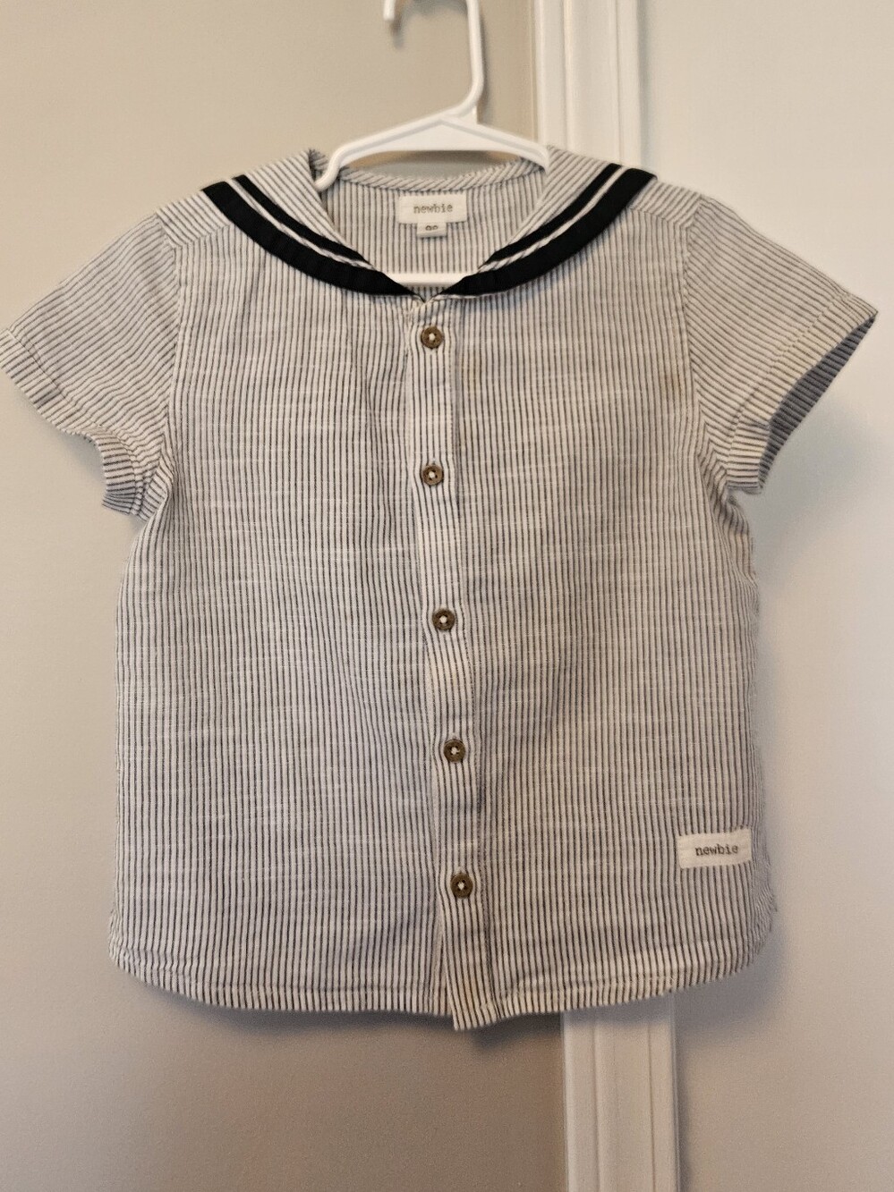 Newbie Navy-Trim Striped Sailor Shirt for Boys